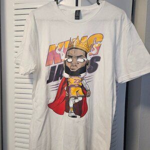 Lebron James King James Mens Size Medium White Shirt New Without Tags graphic